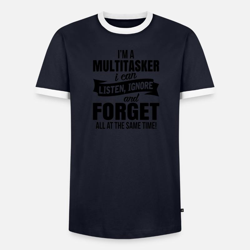 im a multitasker i can listen ignore an forget - Kontrast-T-skjorte for menn - kelly grønn/hvit