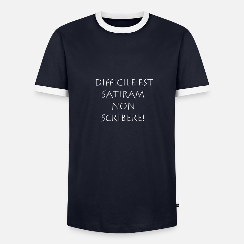 Difficile est satiram non scribere - Männer Kontrast-T-Shirt - undefined