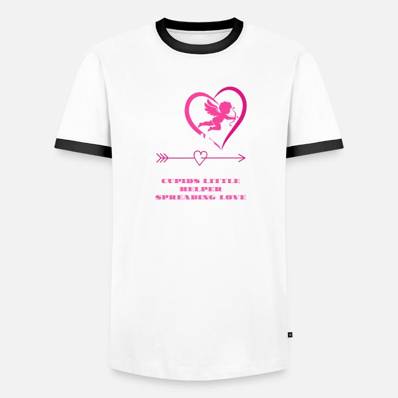 Amors Assistent Herz-Tee Männer Kontrast-T-Shirt