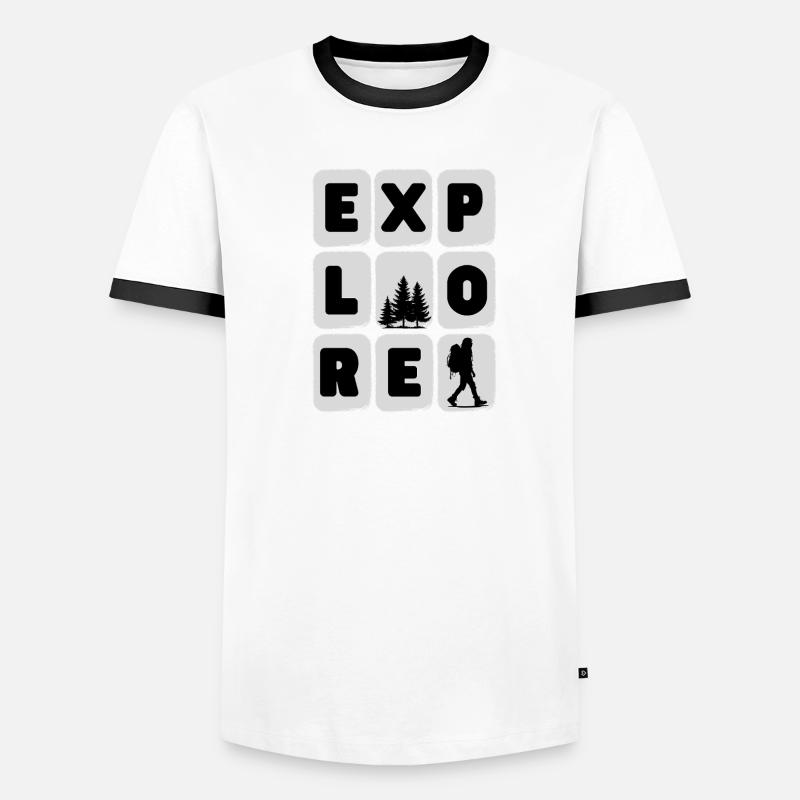Conception de silhouette de randonnée aventureuse T-shirt contrasté Homme