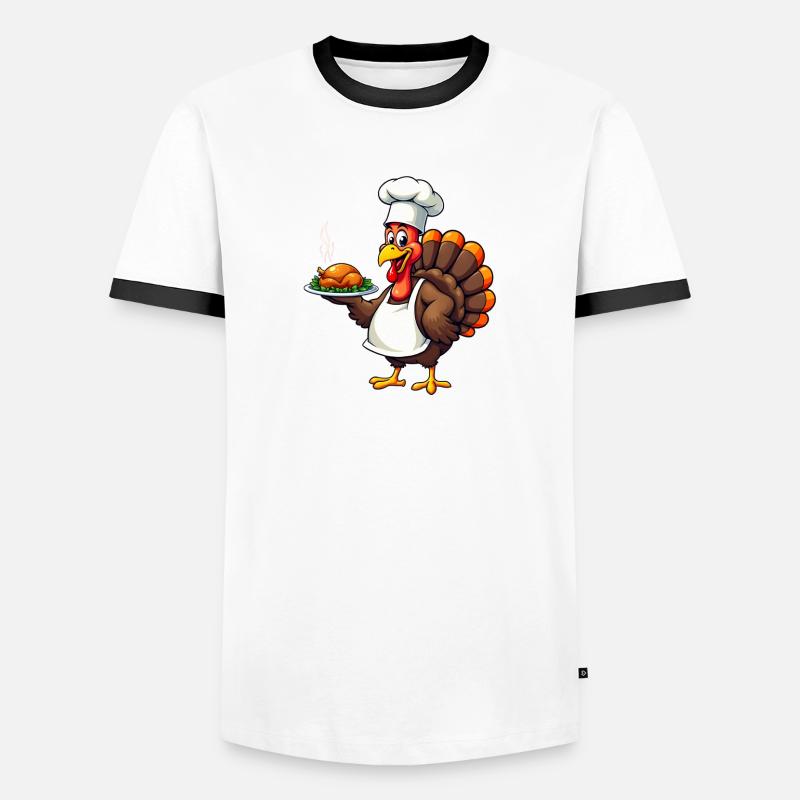 Cuisinier de dinde de Thanksgiving Thanksgiving T-shirt contrasté Homme