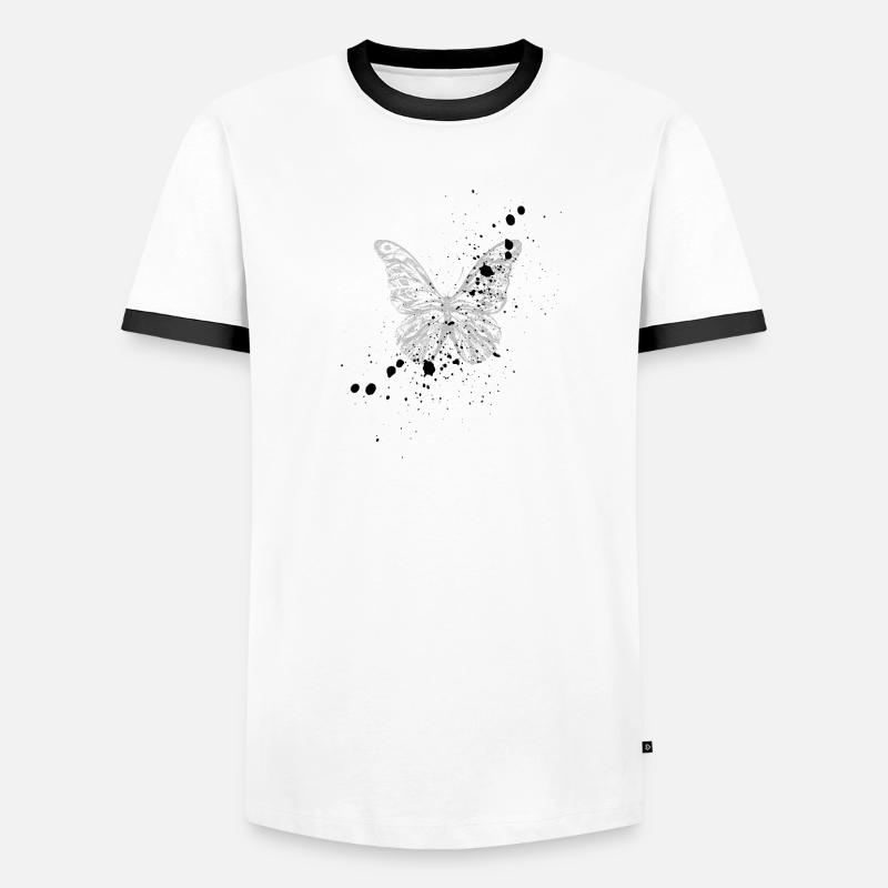 Papillon Blanc T-shirt contrasté Homme