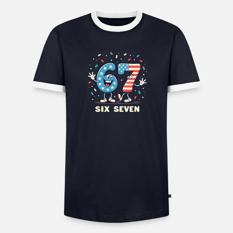 US Flag 67 Memes Six Seven T-shirt contrasté Homme