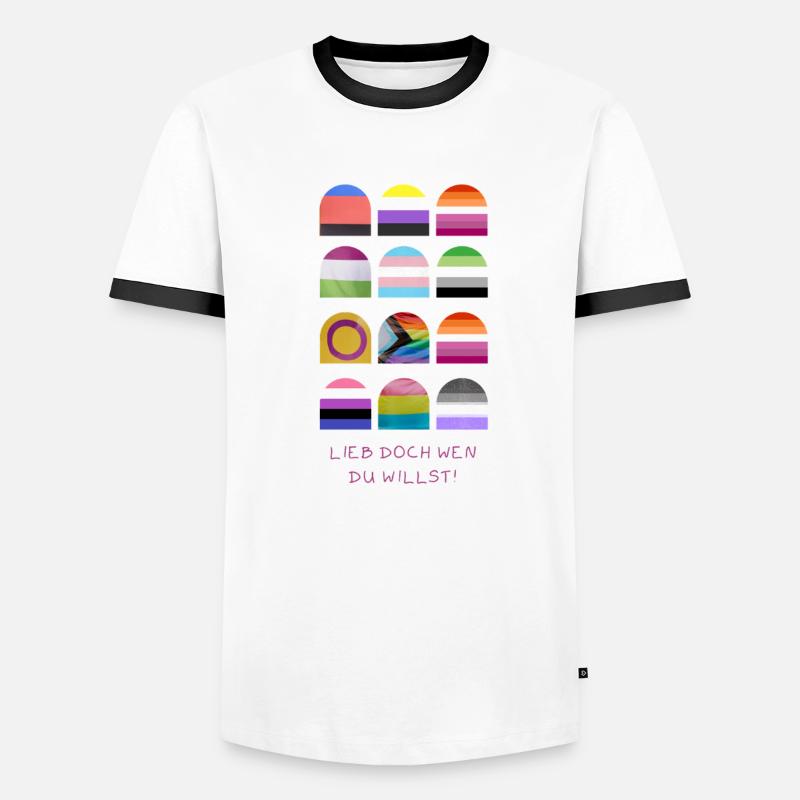 Lieb Doch Wen Du Willst Pride Muster Männer Kontrast-T-Shirt
