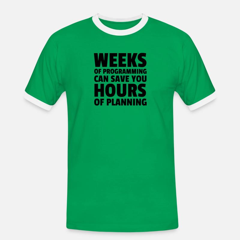 Plan your programming. - Men's Ringer Shirt - kelly green/white