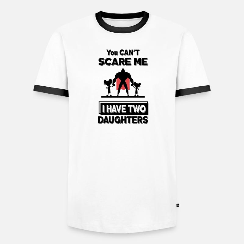 Zwei Töchter Männer Kontrast-T-Shirt