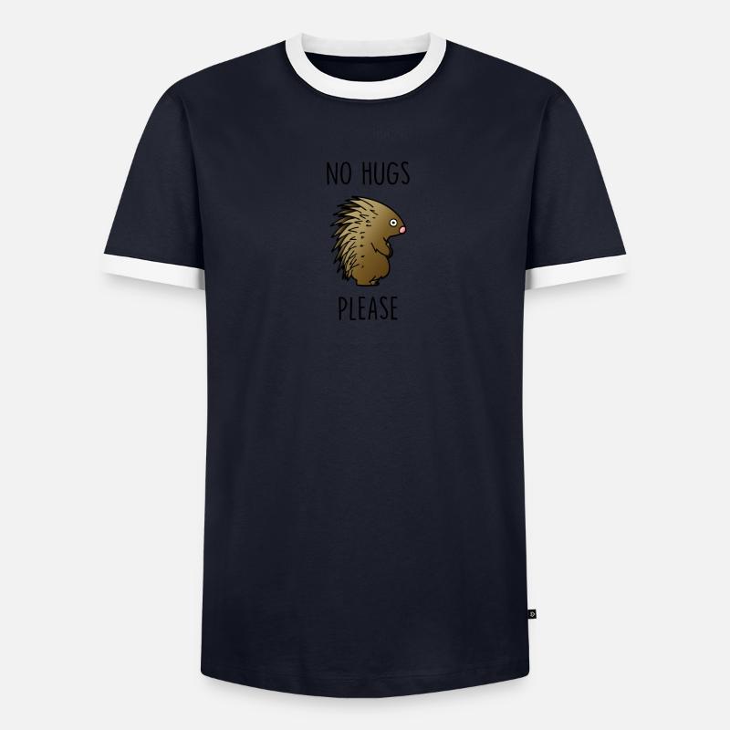 Keine Umarmungen bitte Igel Männer Kontrast-T-Shirt