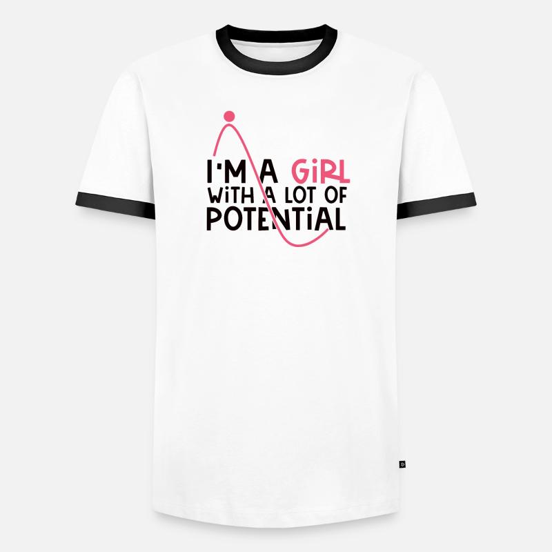 Ich bin ein Mädchen mit viel Potential Forscherin Männer Kontrast-T-Shirt