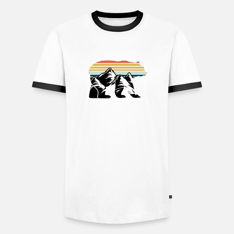 Bear Mountains Sunset Retro Men's Ringer Shirt