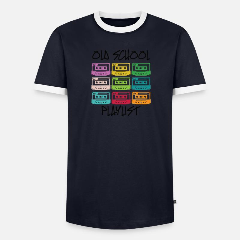 Kassette Diskette VHS Retro Kindheitserinnerung - Männer Kontrast-T-Shirt - undefined
