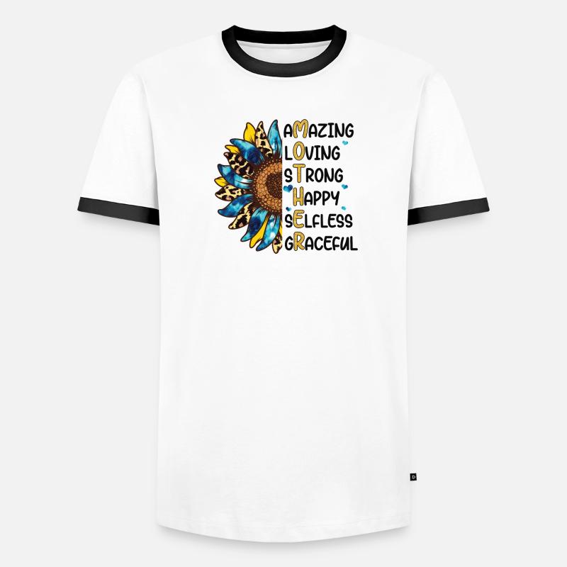 Beste Mutter Mama Eltern Geburt Blume Männer Kontrast-T-Shirt