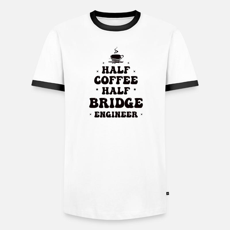 Civil Engineer Bridge Construction Statics Coffee Engineer Men's Ringer Shirt