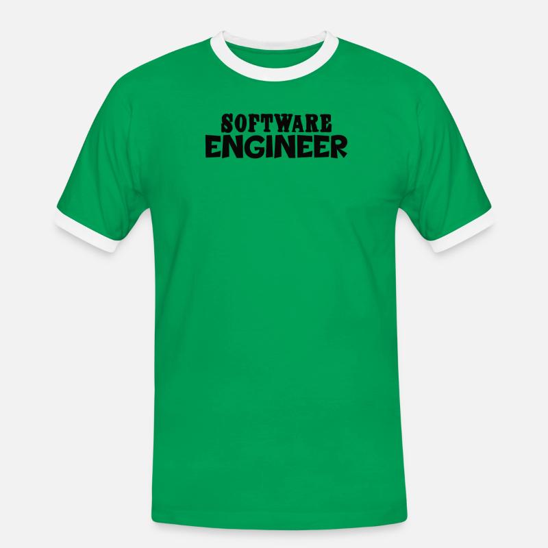 Software Developer Programmer Gift - Men's Ringer Shirt - kelly green/white
