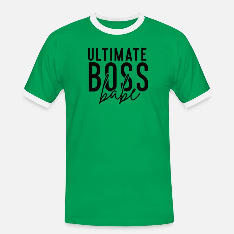 Mama Ehefrau Chef - Männer Kontrast-T-Shirt - Kelly Green/Weiß