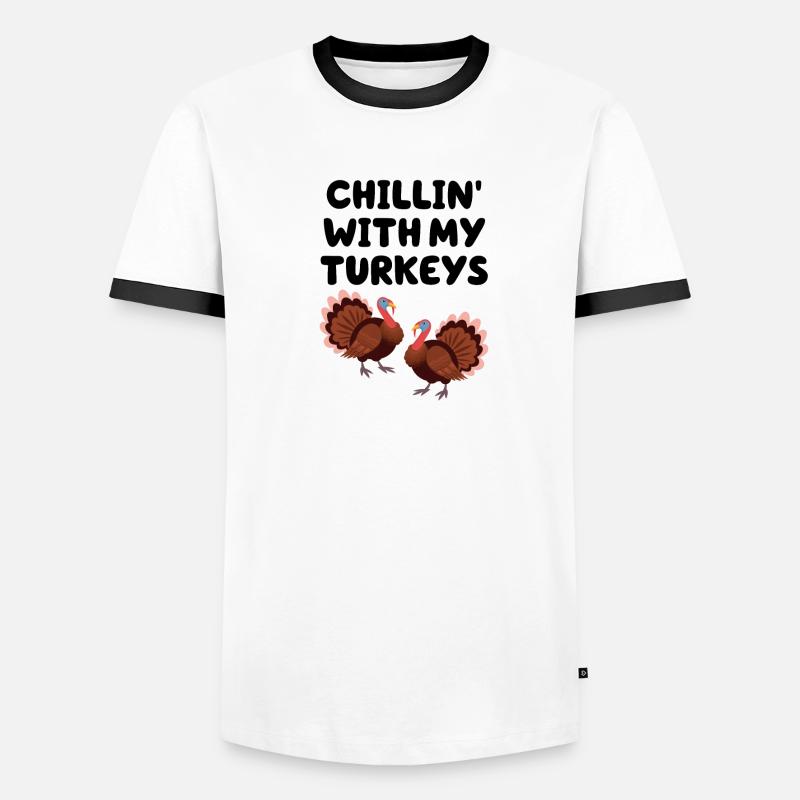 Chillin avec mes dindes T-shirt contrasté Homme