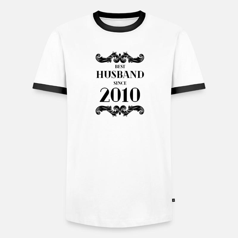 Bester Ehemann seit 2010 Hochzeitstag Männer Kontrast-T-Shirt
