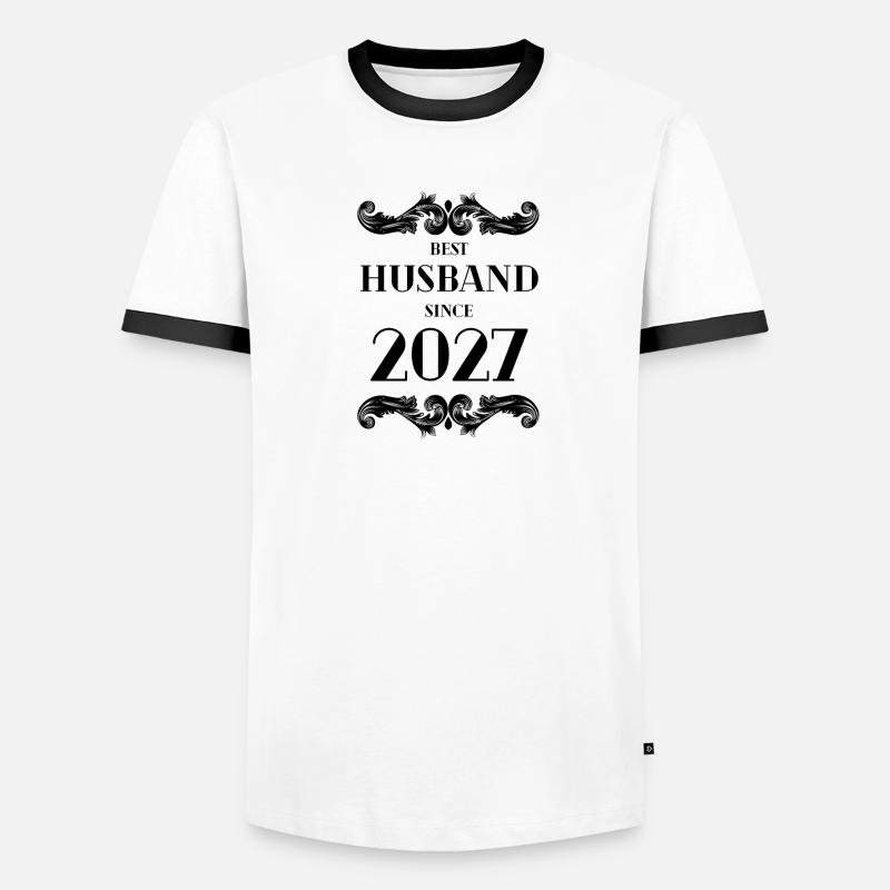 Bester Ehemann seit Hochzeitstag 2027 Männer Kontrast-T-Shirt