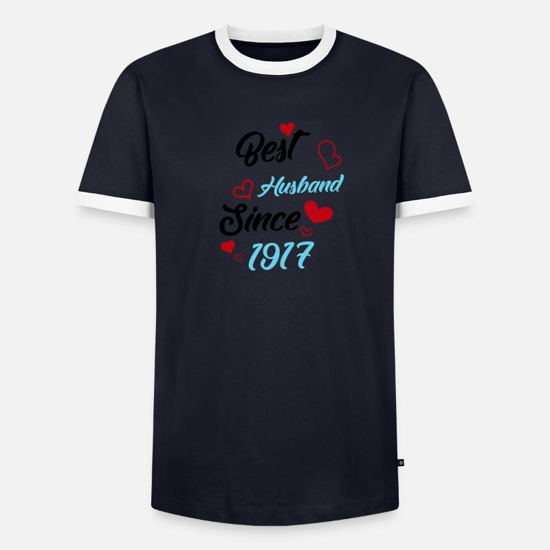 Bester Ehemann seit 1917 Hochzeit - Männer Kontrast-T-Shirt - undefined