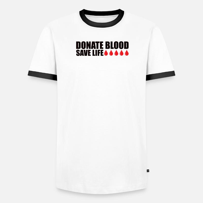 Blutspende Blutspenden Blutspender Männer Kontrast-T-Shirt