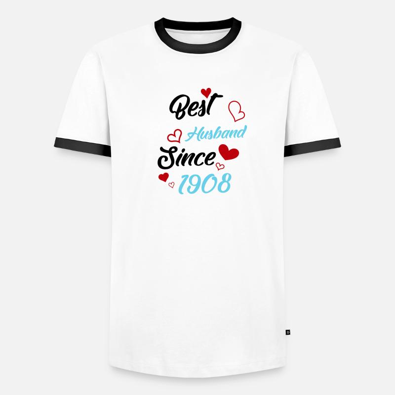Bester Ehemann seit 1908 Hochzeit Männer Kontrast-T-Shirt