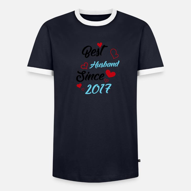Bester Ehemann seit 2017 Hochzeit - Männer Kontrast-T-Shirt - undefined