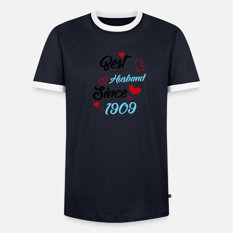 Bester Ehemann seit 1909 Hochzeit - Männer Kontrast-T-Shirt - undefined