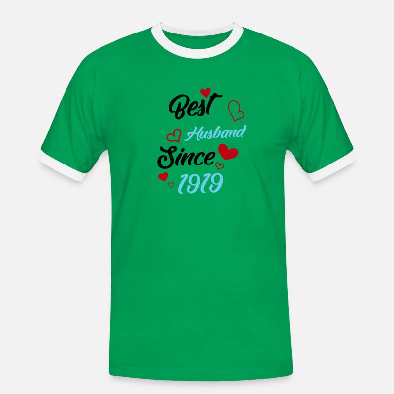 Bester Ehemann seit 1919 Hochzeit - Männer Kontrast-T-Shirt - Kelly Green/Weiß