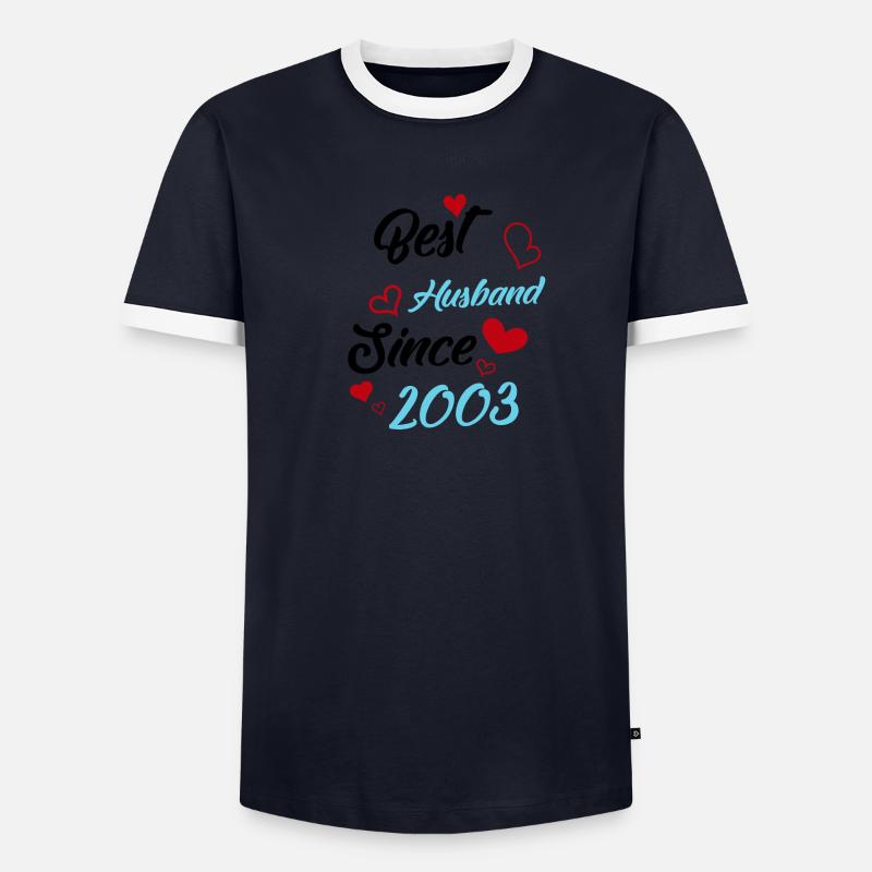 Bester Ehemann seit 2003 Hochzeit - Männer Kontrast-T-Shirt - undefined