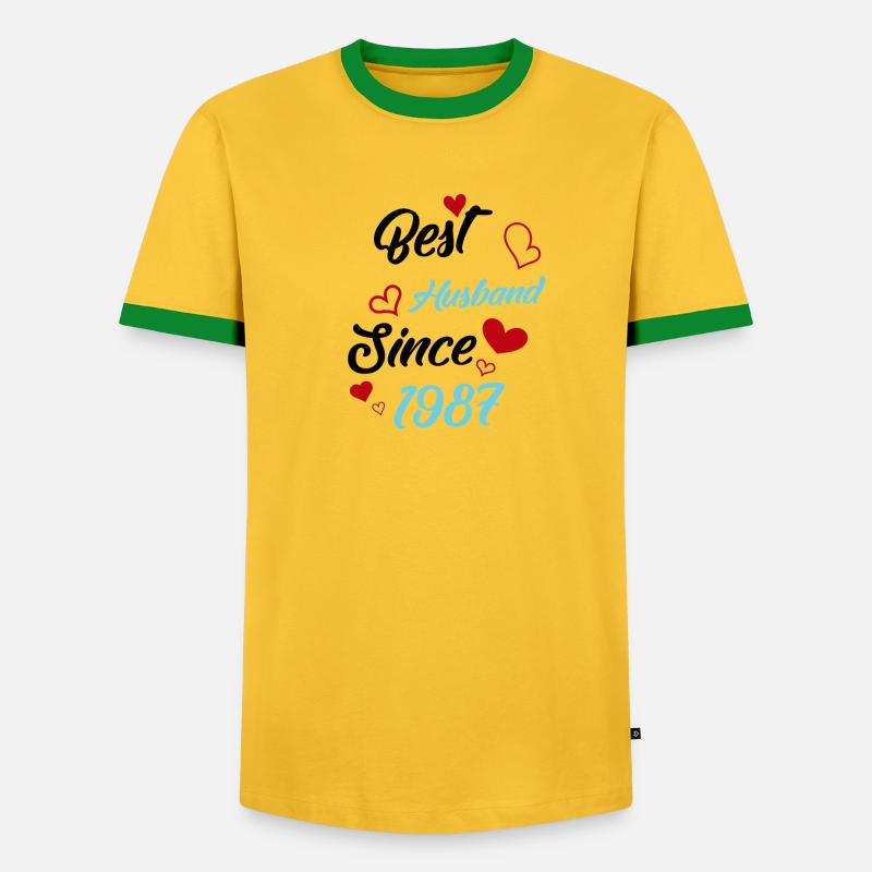 Bester Ehemann seit 1987 Hochzeit - Männer Kontrast-T-Shirt - undefined