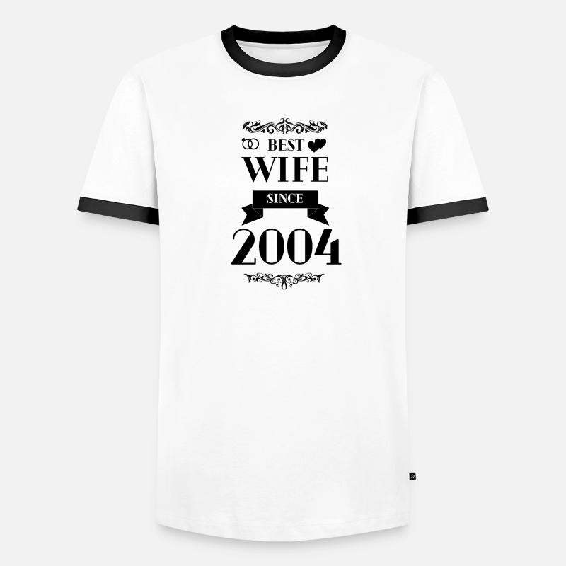 Beste Ehefrau seit 2004 Hochzeitstag Männer Kontrast-T-Shirt