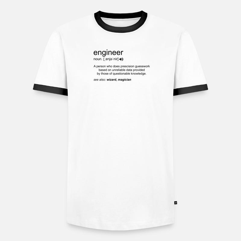 Engineer Definition Funny Engineering Mechanical Men's Ringer Shirt