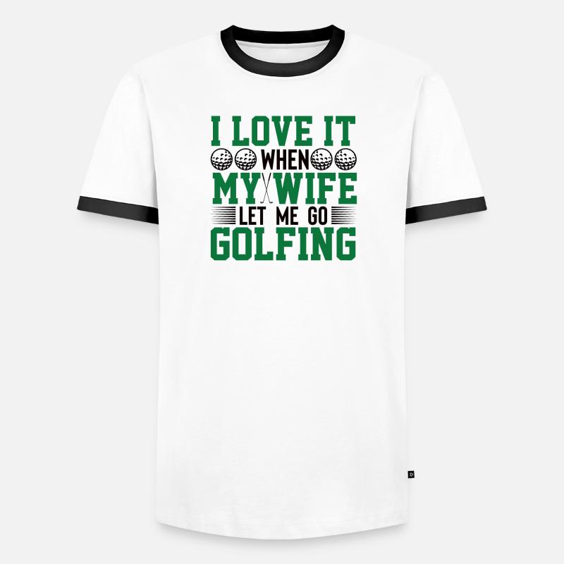 Golf Ehefrau Golfspieler Golftasche Ehemann Ball Männer Kontrast-T-Shirt