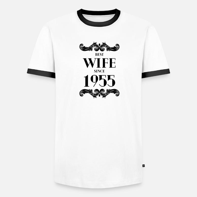 Beste Ehefrau seit 1955 Hochzeit Männer Kontrast-T-Shirt