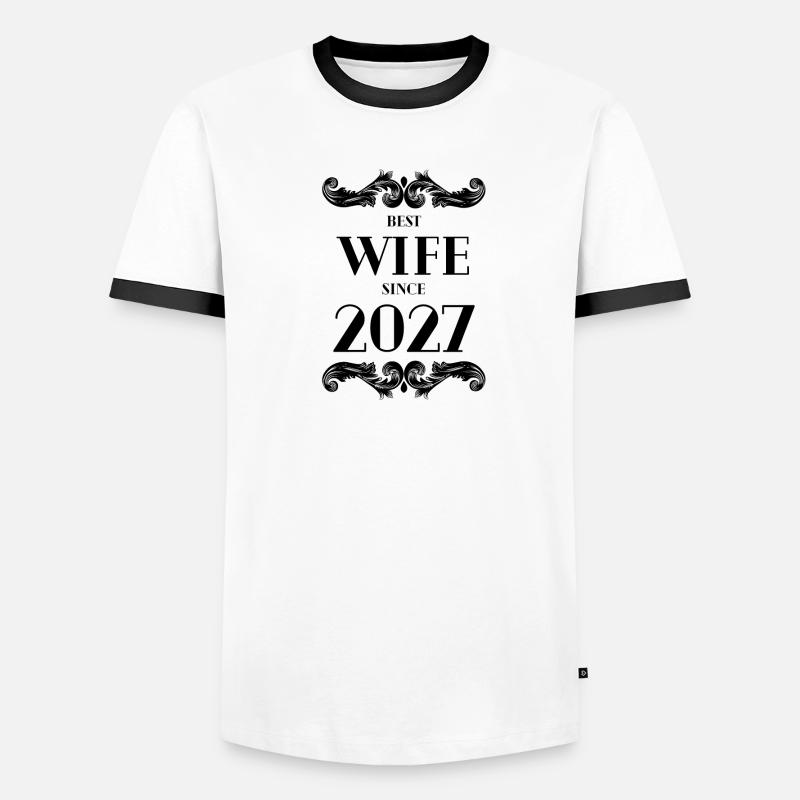 Beste Ehefrau seit 2027 Hochzeit Männer Kontrast-T-Shirt