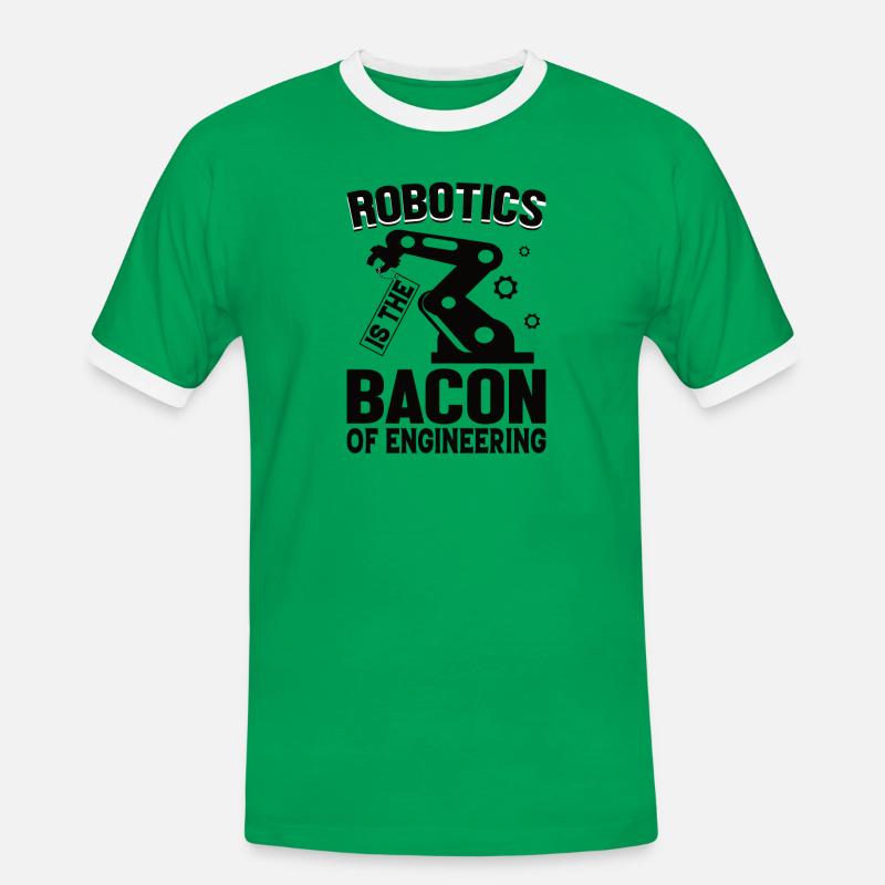 Robot Programmer Automation Technician - Men's Ringer Shirt - kelly green/white