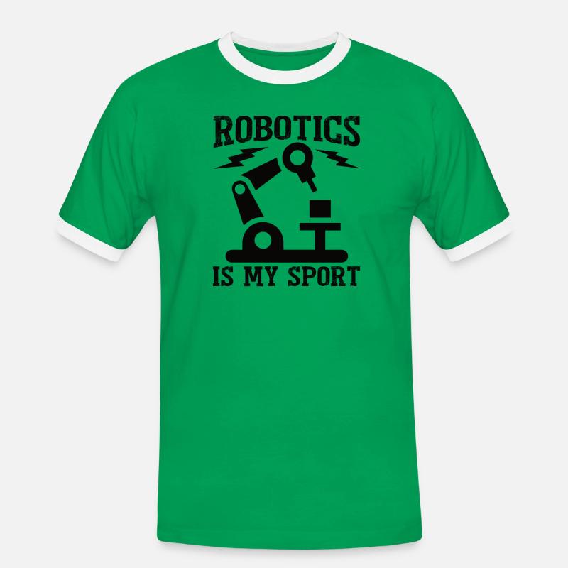 Robot Programmer Automation Technician - Men's Ringer Shirt - kelly green/white