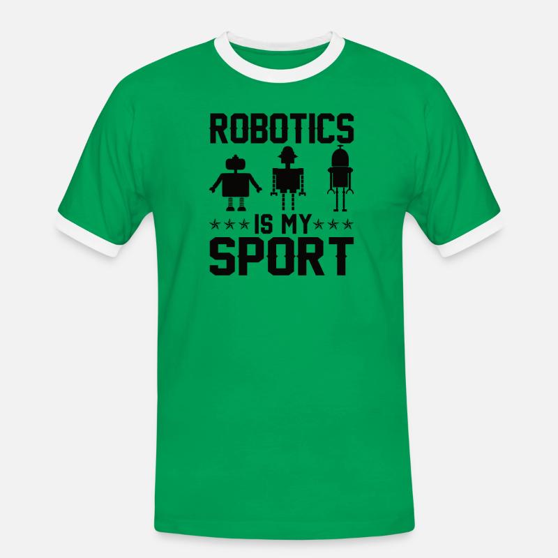 Robot Programmer Automation Technician - Men's Ringer Shirt - kelly green/white