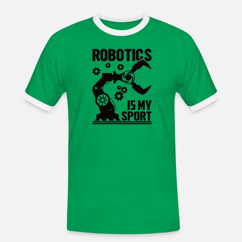 Robot Programmer Automation Technician - Men's Ringer Shirt - kelly green/white