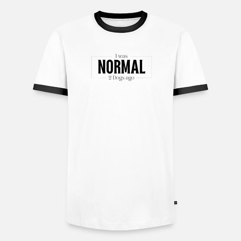J’étais normal devant deux chiens T-shirt contrasté Homme