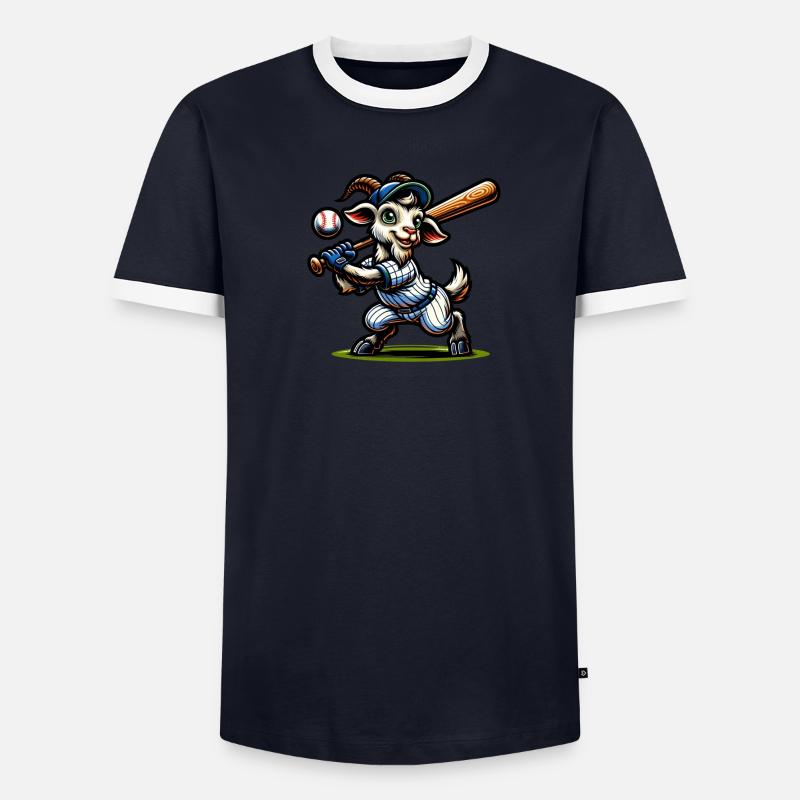 Conception de joueur de lanceur de baseball chèvre T-shirt contrasté Homme