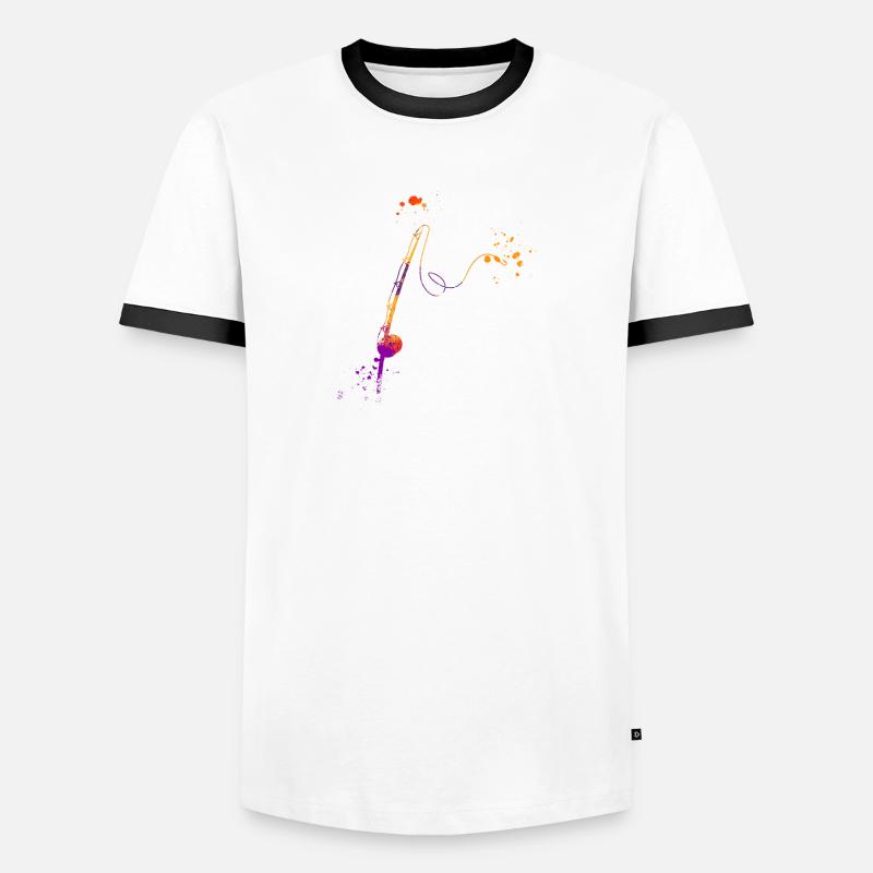 Conception drôle de pêcheur avec canne et poisson T-shirt contrasté Homme