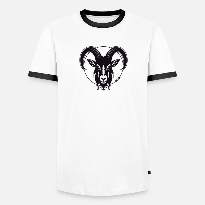 The Shadow Goat, a billy goat Men's Ringer Shirt