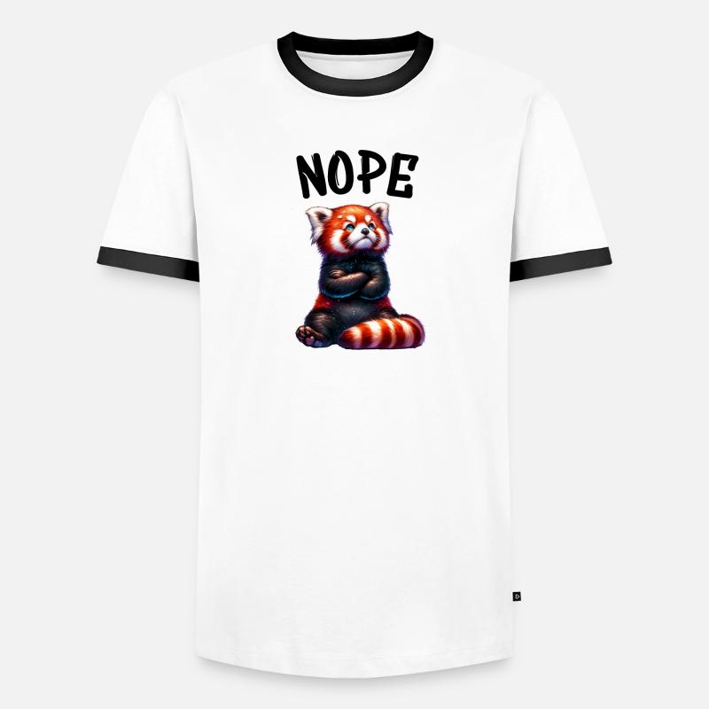 Roter Panda Lustiger Spruch Nope Feuerfuchs Männer Kontrast-T-Shirt