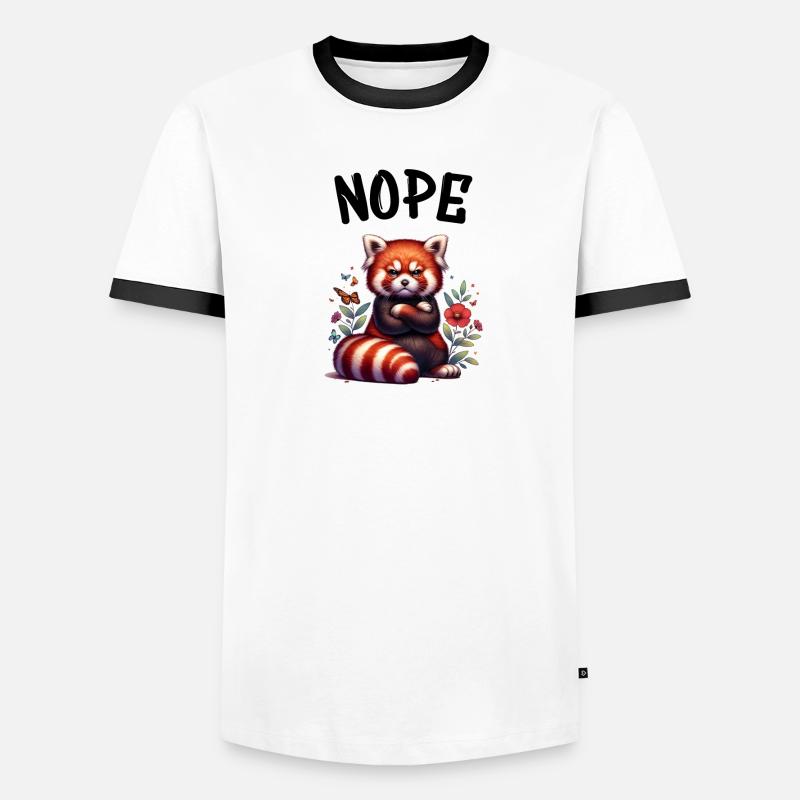Roter Panda Lustiger Spruch Nope Feuerfuchs Männer Kontrast-T-Shirt