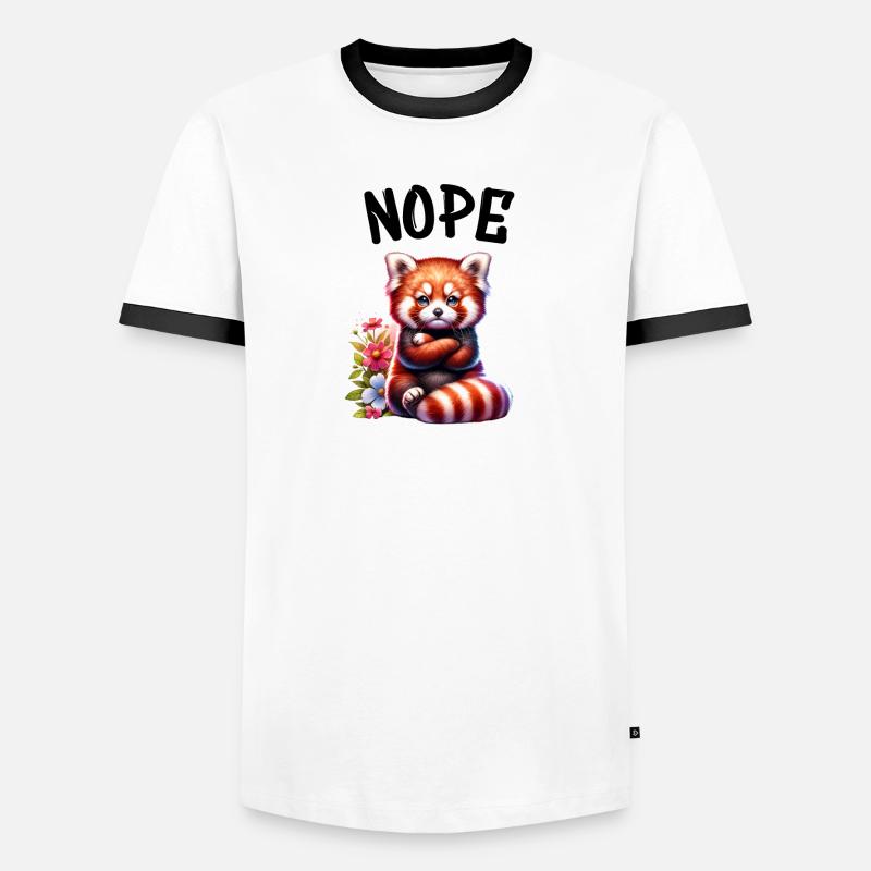Roter Panda Lustiger Spruch Nope Feuerfuchs Männer Kontrast-T-Shirt