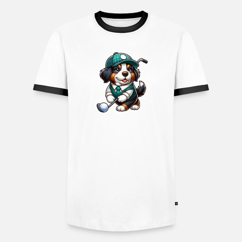 Conception de golfeur bouvier bernois drôle T-shirt contrasté Homme