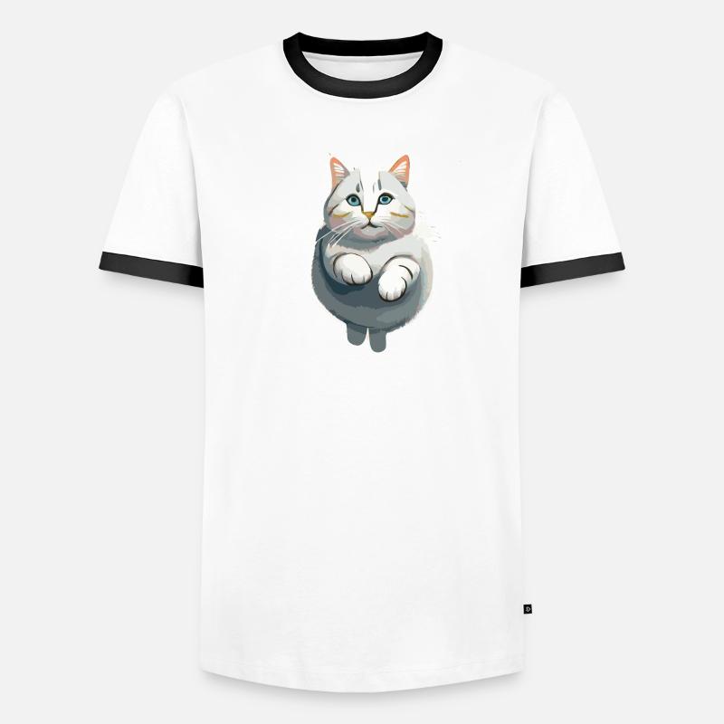 Le chat dans le saut T-shirt contrasté Homme