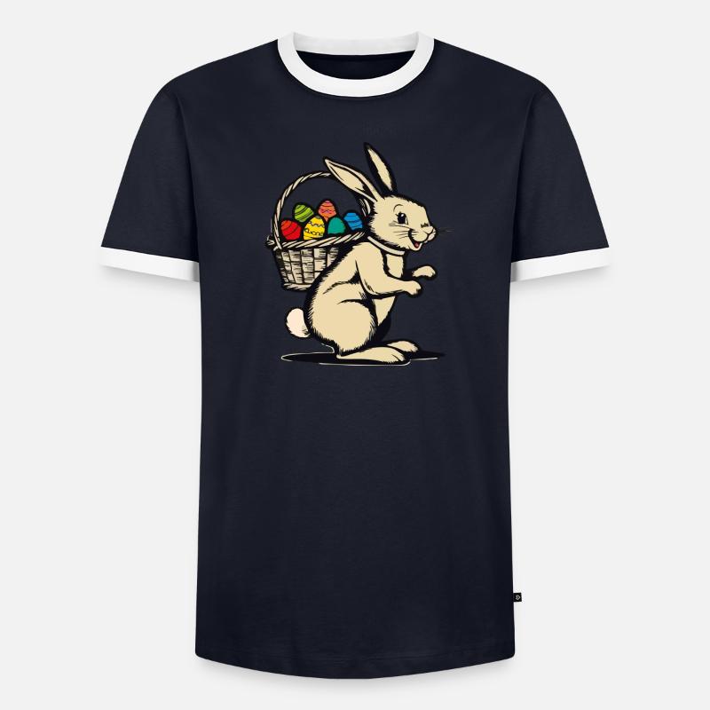 Lapin de Pâques rétro T-shirt contrasté Homme
