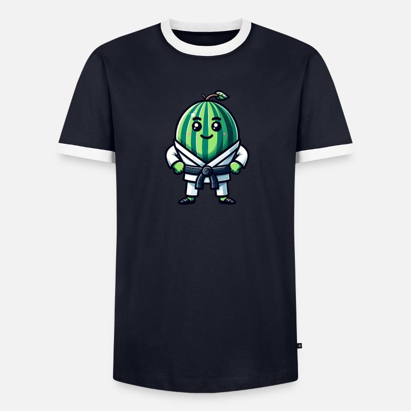 Karaté Guerrier pastèque avec Gi T-shirt contrasté Homme