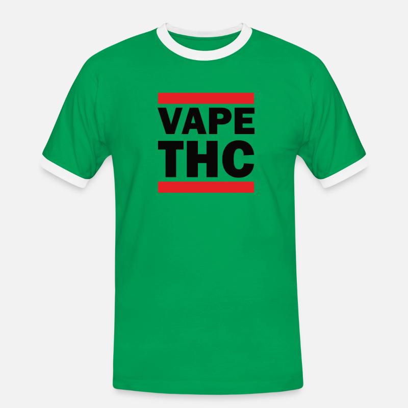 Vape THC - T-shirt contrasté Homme - vert/blanc